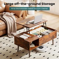Table basse multifonctionnelle relevable avec rangement dissimulé, étagères ouvertes, en bois durable, style industriel, meuble de salon pour petits espaces