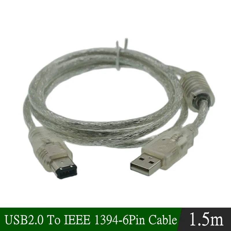 USBオス-Firewire IEEE13946ピンオスILinkアダプターコードFirewire1394ケーブル1.5mデジタルカメラDV用