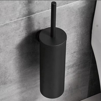 Ensemble d'accessoires de salle de bain en acier inoxydable 304 noir, barre porte-serviettes murale, porte-papier toilette, porte-brosse WC, ensemble de crochets pour peignoirs
