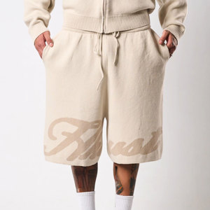 Shorts en mohair personnalisés style streetwear, imprimés, amples, au-dessus du genou, avec cordon de serrage, en tricot moelleux <span class=keywords><strong>et</strong></span> duveteux - Product Image 2