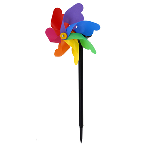 Molino de viento de arcoíris clásico, luces LED solares, estaca giratoria de viento reflectante, molinos de viento de jardín multicolores, palo para decoración de patio - Product Image 1