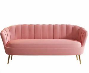 Fauteuil inclinable en velours capitonné au design moderne italien Chambre à coucher nordique Salon des ongles Petit appartement Canapé simple double triple - Product Image 6