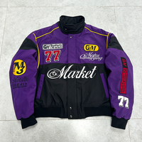 Fabricants de vêtements OEM blouson bombardier voiture de course tendance brodé logo personnalisé veste universitaire vintage pour hommes pour l'hiver
