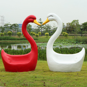 Colorful Fiberglass Swan Bench, <strong>Animal</strong> Shaped Outdoor Seat <strong>for</strong> <strong>Garden</strong>, Park, Commercial Plaza Decoration - Product Image 4