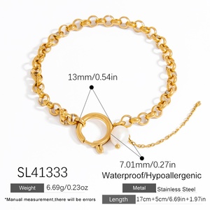 Niche Fashion High-End Stainless Steel Bracelet with 18K Gold Plating Trendy <b>Charm</b> Bracelets & Link Jewelry Pendant - Product Image 6