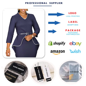 เดรสสปริงสุดฮิตสำหรับผู้หญิง สไตล์ลำลองหรูหรา แขนยาว คอวี แต่งระบาย เหมาะสำหรับใส่ทำงาน ชุดเดรสสำหรับสุภาพสตรี - Product Image 3