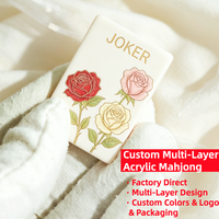 Jeu de Mahjong personnalisé gravé en profondeur, en acrylique résistant aux rayures, pour table de jeu tendance, idéal pour les mariages et les fêtes d'anniversaire
