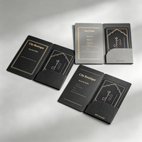 Porte-cartes d'hôtel personnalisé à double pliage, style professionnel haut de gamme, en papier argenté