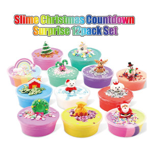 Nouveauté : Kit de slime amusant pour enfants, grand et coloré, avec accessoires charmants, design calendrier de l'avent en slime - Product Image 3