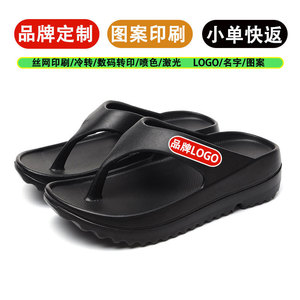 Custom Logo Plush Platform Flip Flops Women Summer Beach Outdoor Sandals White Black Green Toe <b>Clip</b> Style - Product Image 4