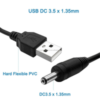 Cable de Alimentación USB AM a DC de 3.5*1.35mm, Cable de Carga USB a Conector DC para Router, Luz LED, Cámara CCTV, Mini Ventilador