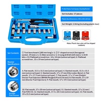 Kit de réparation de sièges de soupapes et d'injecteurs diesel automobile, outil de dégrossissage, 17 pièces, en boîte, pour usage en atelier