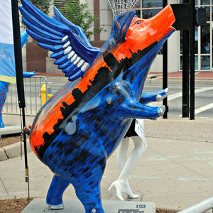 中国ビッグ工場グッドプライスグラスファイバーハッピー樹脂等身大豚スタチュー - Product Image 3