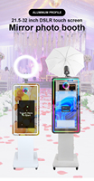 Cabine Photo Miroir Tactile 21,5/32 Pouces, Machine Photobooth pour Mariage Fête Événement Amusement Appareil Photo Reflex Selfie