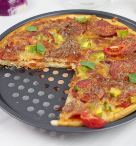 Heavy Duty Perforated Metal <b>Baking</b> <b>Tray</b> Even Heat Circulation <b>Round</b> Punched Plate For Pizza Bread Bakery Oven Cooking - Product Image 6