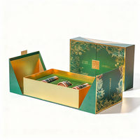 Boîte en carton rigide personnalisée avec logo, double porte magnétique, design premium, faite à la main, pour emballage cadeau et souvenirs, recyclable