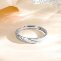 Bagues de couple en argent pur S925, ajustables et ouvertes, pour hommes et femmes, avec pierres pavées, bijoux en gros