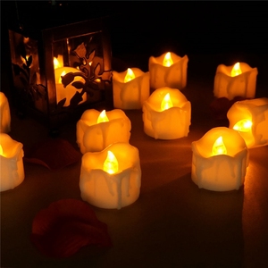 Amber <strong>LED</strong> Candles, Flameless <strong>Tea</strong> <strong>Lights</strong> - 12pcs/box SNL094 Stick 2 * CR2032 Button Cell Battery, Which Can Be Replaced 1 Color - Product Image 2