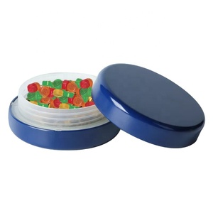 UKETA custom child resistant metal round box cr tin can child resistant metal cans round packaging round cr tin box