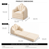 Fauteuil pouf moderne en fausse fourrure, pliable et convertible, lit simple, compressé sous vide, fauteuil paresseux moelleux pour petit espace