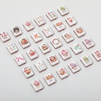 Jeu de Mahjong Américain en Acrylique Imprimé Double Couche, Motif Chat Mignon Version Q, pour 4 Joueurs, Écologique, Durable et de Collection – Édition Noël Moderne