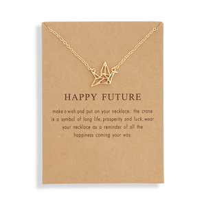Happy Future Collier Grue en Papier pour Femme, Pendentif Pigeon Origami, Chaîne <span class=keywords><strong>de</strong></span> Clavicule, Colliers Statement et Chokers - Product Image 3