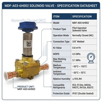 Vanne solénoïde électrique MDF-A03-6H002 pour pompe à chaleur de climatisation réfrigérée SANHUA, contrôle général du gaz