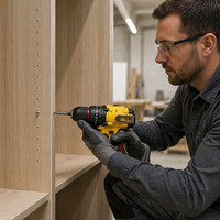 Perceuse électrique portable à double vitesse personnalisée 21V, perceuse électrique sans fil de qualité industrielle sans balais
