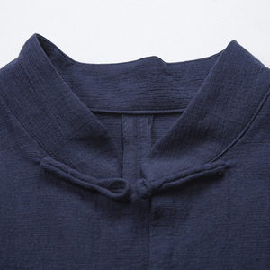 <span class=keywords><strong>Camicia</strong></span> cinese ampia a maniche lunghe Kungfu da <span class=keywords><strong>uomo</strong></span> con colletto rialzato abbottonatura in stile cinese stile retrò Color puro - Product Image 6