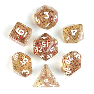 Set di Dadi Poliedrici in Acrilico Trasparente con Glitter Intagliati per Giochi di Ruolo - Product Image 5