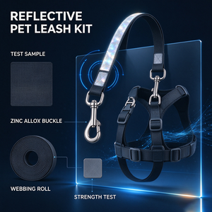 Correa reflectante para perros al por mayor, correa de nailon para pasear mascotas, cuerda de tracción segura para perros de tamaño mediano y grande para caminar de noche - Product Image 4