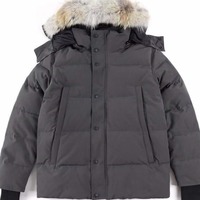 Veste d'hiver style canadien avec garniture en fourrure, épaisse, imperméable, respirante, à manches longues, pour hommes et femmes