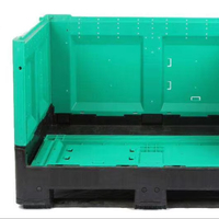 Bac de stockage pliable en plastique, empilable, robuste, pour entrepôt, logistique, déménagement, emballage