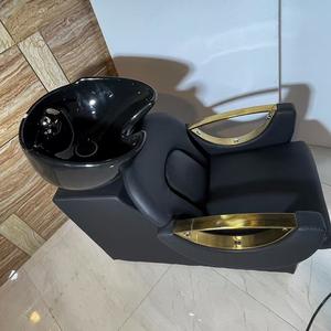 Juego de Muebles para Salón de Belleza Black Gold, Lavabo para Peluquería, Equipo de Peluquería, Silla de Estilismo, Lavacabezas - Product Image 5