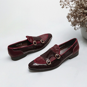 Mocassins de soirée de luxe pour hommes en cuir véritable, chaussures habillées haut de gamme à double boucle pour messieurs - Product Image 5
