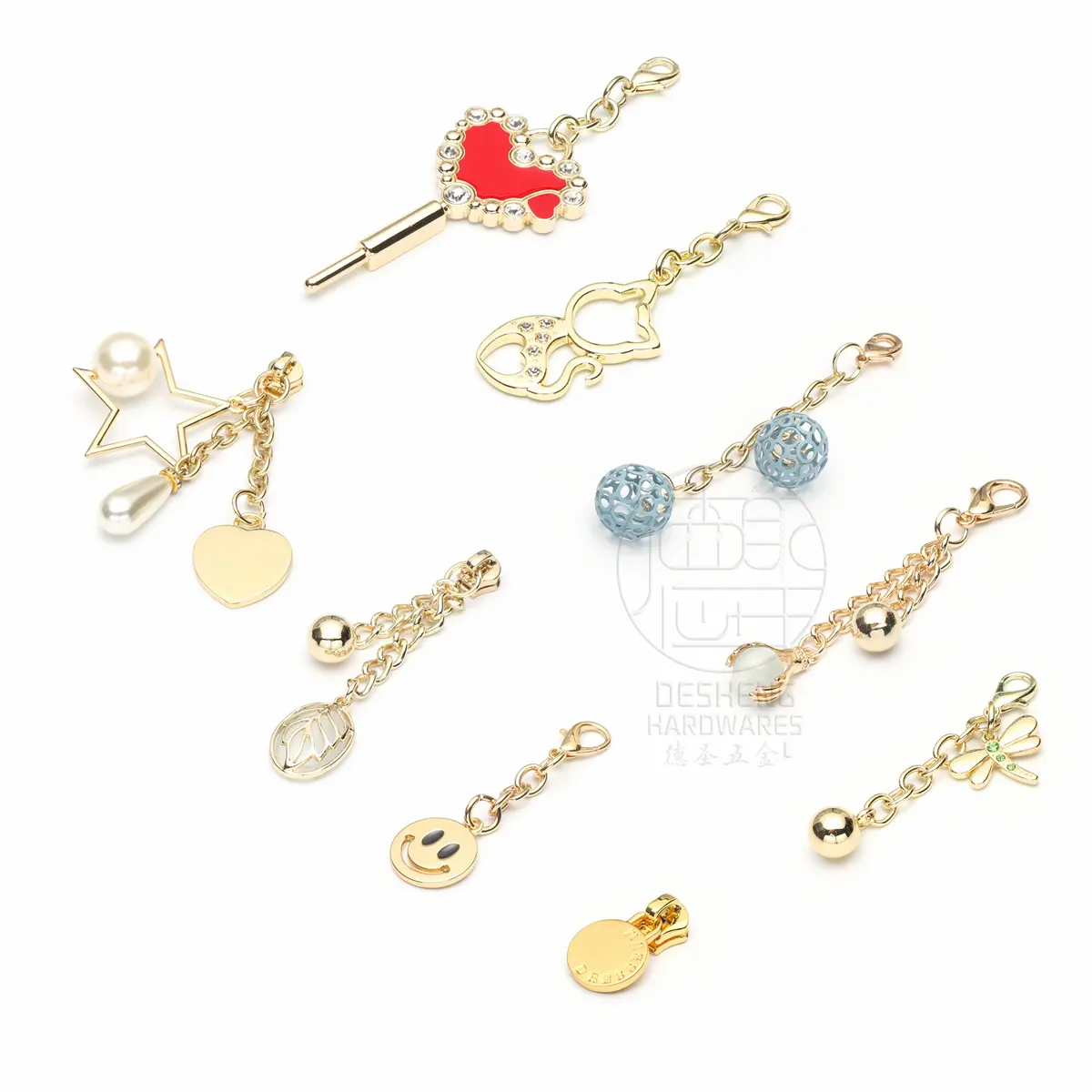 Multi Style Zipper Puller Metal Lobster Clasp For Bag DIY Key Charm Pendent Hardware