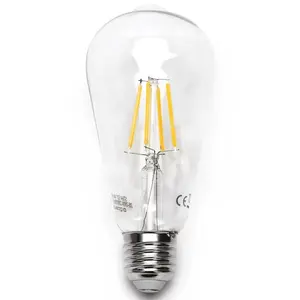 Bombilla LED ST64 E27 10W, transparente, filamento, de bajo consumo, ideal para iluminación decorativa y ambiental - Product Image 1