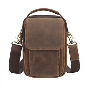 กระเป๋าหนังแท้ผู้ชายขนาดเล็กสะพายไหล่แบบครอสบอดี้ สำหรับใช้ในชีวิตประจำวัน ท่องเที่ยว สไตล์วินเทจ แฟชั่น - Product Image 4