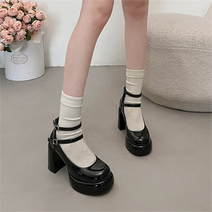 Nuove <span class=keywords><strong>Scarpe</strong></span> con <span class=keywords><strong>Tacco</strong></span> Alto Rosse da Donna, Eleganti e Versatili per Abbinare con Gonne, con <span class=keywords><strong>Tacco</strong></span> Grosso - Product Image 1