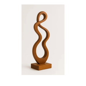 Décoration de table moderne abstraite en bois, sculptée en bois de manguier, sculpture décorative pour salon, bureau et présentation de cadeaux - Product Image 1