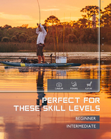 Planche de pêche gonflable portable et pliable E SUP avec 2 porte-cannes et sac à roulettes, planche à pagaie gonflable ultra stable pour la pêche