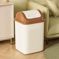 Poubelle rectangulaire en plastique à roulettes avec couvercle basculant, fixation murale, capacité 12L, écologique, pour toilettes et salles de bain