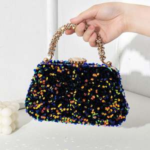 Bestseller Maßgefertigte Glänzende Luxus-Damenhandtasche Perlenbesetzte Bling-Bling Abendclutch Geldbörse für Abschlussball Hochzeit Party - Product Image 4