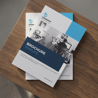 Impression de brochures professionnelles écologiques à deux volets avec impression sérigraphique pour la promotion