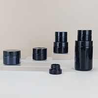 Botellas de Vidrio Violeta Oscuro de Lujo de 30ml/50ml/100ml con Gotero, Bomba Pulverizadora y Tarro para Crema Facial para Sérum para el Cuidado de la Piel