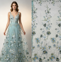 Luxuriöser Rosa Netzstoff mit 3D-Blumenmuster und Perlendetails in Verschiedenen Farben Schnelle Lieferung Abendkleid-Spitze
