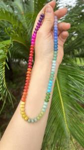 Collar de Cuentas con Piedras Preciosas Arcoíris de Acero Inoxidable, Joyería de Moda Hecha a Mano para Mujer, el Más Vendido para Vacaciones de Verano en la Playa al Por Mayor - Product Image 6