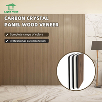 Panneau mural moderne en fibre de bois de bambou cristal de carbone WPC imperméable sans couture placage métallique extérieur géométrique