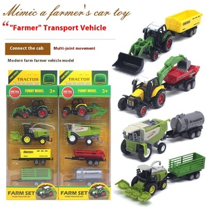 LASIVE TOYS New 4-Piece Farm Toy Car Model Set Durable Alloy Farmer Harvester Tractor and <strong>Truck</strong> Cross-Border All-Made Alloy - Product Image 1