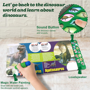 Jouet éducatif en plastique pour enfants bricolage <span class=keywords><strong>livre</strong></span> <span class=keywords><strong>pop</strong></span>-<span class=keywords><strong>up</strong></span> de dinosaure doux jouet fait main silencieux avec autocollant de Cognition anglaise - Product Image 3